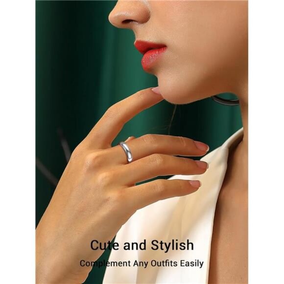 925 Sterling Silver Adjustable Open Ring for Women, Solid Sterling Silver Ring - Picture 2 of 8